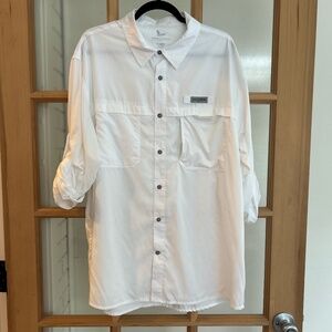 Mens Field and Stream White Long Sleeve Fishing Button Down Shirt Size XL